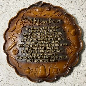 Vintage chalkware Favorware “My Kitchen Prayer”  wall hanging Kitchen decor